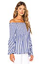view 2 of 4 Nuno Shirred Top in Blue Stripe