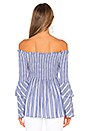 view 3 of 4 Nuno Shirred Top in Blue Stripe