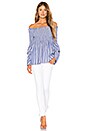 view 4 of 4 Nuno Shirred Top in Blue Stripe