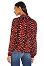 view 3 of 4 Mona Leopard Blouse in Red Grey Leopard