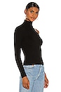 view 2 of 5 Asymmetric Sleeve Knit Top in Black