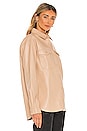 view 2 of 4 Frida Vegan Leather Shirt in Beige