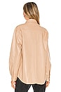 view 3 of 4 Frida Vegan Leather Shirt in Beige