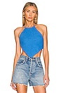 view 1 of 4 Knitted Halter Top in Cobalt