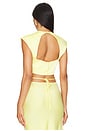 view 3 of 4 Anya Satin Top in Canary Yellow