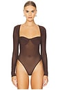 view 2 of 5 Carter Mesh Bodysuit in Chocolate