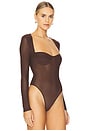 view 3 of 5 Carter Mesh Bodysuit in Chocolate