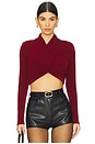 view 1 of 4 Wren Wrap Knit Top in Burgundy