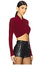 view 2 of 4 Wren Wrap Knit Top in Burgundy