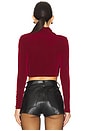 view 3 of 4 Wren Wrap Knit Top in Burgundy