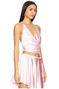 view 2 of 4 Andreama Satin Halter Top in Petal Pink