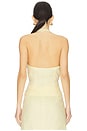 view 3 of 4 TOP DE LINHO FRENTE ÚNICA PAOLA in Canary Yellow