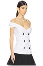view 2 of 4 Eliora Button Front Top in Orchid Wht