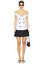 view 4 of 4 Eliora Button Front Top in Orchid Wht