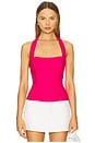 view 1 of 4 Raya Linen Halter Top in Hot Pink