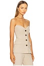 view 2 of 4 Kylian Button Front Top in Tan