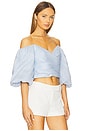 view 2 of 4 Eva Linen Top in Soft Blue