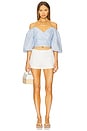 view 4 of 4 Eva Linen Top in Soft Blue