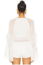 view 3 of 4 Rosalo Ruffle Blouse in Orchid White