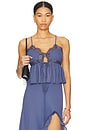 view 1 of 4 Amari Lace Detail Cami in Dusty Blue