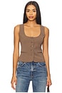 view 1 of 4 Azilia Button Through Top in Coffee Brown
