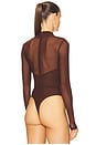 view 4 of 5 Aliyah Wrap Bodysuit in Chocolate