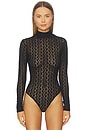 view 2 of 5 Vezza Floral Mesh Bodysuit in Black