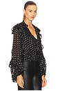 view 2 of 4 Frill Detail Spot Blouse in Black Spot