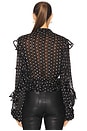 view 3 of 4 Frill Detail Spot Blouse in Black Spot