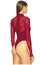 view 4 of 5 Aliyah Wrap Bodysuit in Burgundy