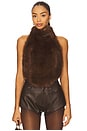 view 1 of 4 Julietta Faux Fur Top in Chocolate