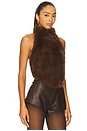 view 2 of 4 Julietta Faux Fur Top in Chocolate