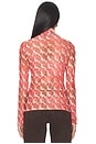 view 3 of 4 Alba Long Sleeve Mesh Top in Red Spot