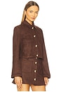 view 2 of 4 Lorenzo Vegan Suede Shirt in Chocolate