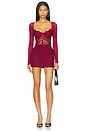 view 5 of 5 Farrah Lace Mesh Bodysuit in Burgundy