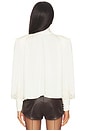 view 3 of 4 Revana Satin Tie Neck Blouse in Ivory