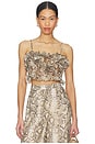 view 1 of 4 Alira Printed Frill Crop Top in Snake Skin
