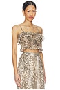 view 2 of 4 Alira Printed Frill Crop Top in Snake Skin