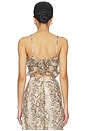 view 3 of 4 Alira Printed Frill Crop Top in Snake Skin
