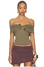 view 1 of 4 Martina Off The Shoulder Top in Khaki