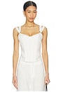 view 1 of 4 Serafina Linen Corset Top in Ivory