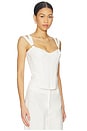 view 2 of 4 Serafina Linen Corset Top in Ivory