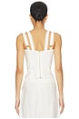 view 3 of 4 Serafina Linen Corset Top in Ivory