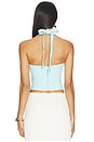 view 3 of 4 Deserae Halter Neck Top in Aqua