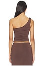 view 3 of 4 Dion One Shoulder Top in Chocolate
