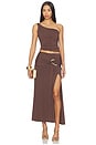 view 4 of 4 Dion One Shoulder Top in Chocolate