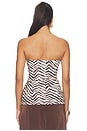 view 3 of 5 Helenia Longline Strapless Top in Brown Zebra