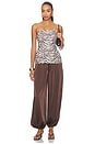 view 4 of 5 Helenia Longline Strapless Top in Brown Zebra
