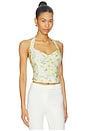 view 2 of 4 Deserae Halter Neck Top in Yellow Floral