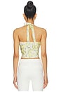 view 3 of 4 Deserae Halter Neck Top in Yellow Floral